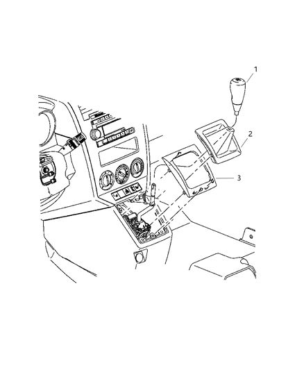 2007 Dodge Caliber Shift Knob & Bezel Diagram