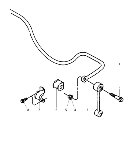 2000 Jeep Wrangler Stabilizer - Rear Diagram