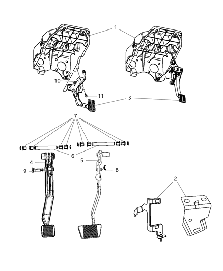 2008 Dodge Ram 5500 Pedal-Brake Diagram for 52014929AB