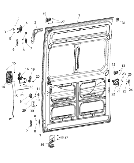 2016 Ram ProMaster 3500 Sliding Door Assembly Diagram