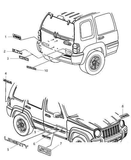 2002 Jeep Liberty Nameplates Diagram