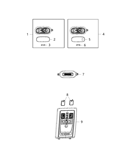 2018 Ram 3500 Pickup Lighting, Interior Diagram 3