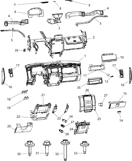 2011 Ram 3500 Base Pane-Base Panel Diagram for 1NM79GT5AA