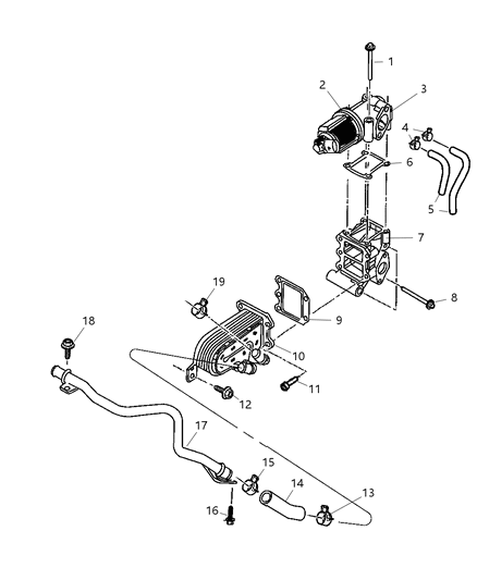 2005 Jeep Liberty Cooler-EGR Diagram for 5142819AA