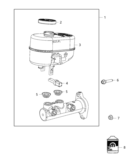 2020 Ram 3500 Cab Chassis Brake Master Cylinder Diagram 1