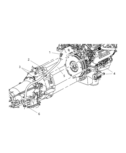 2007 Dodge Nitro Transmission Oil Fill Tube & Mounting & Vent Hose Diagram 1