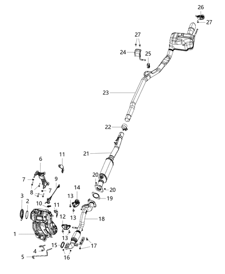 2019 Jeep Compass Exhaust Diagram for 68381658AA