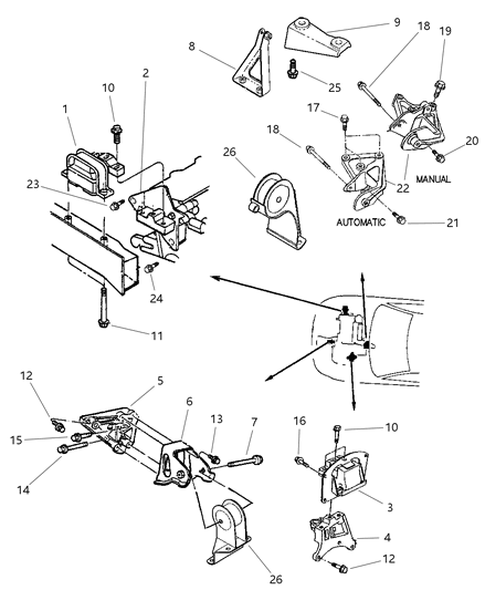 2000 Chrysler Sebring Engine Mounts Diagram 1