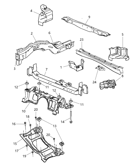 2003 Dodge Caravan REINFMNT-HEADLAMP Diagram for 5018513AA