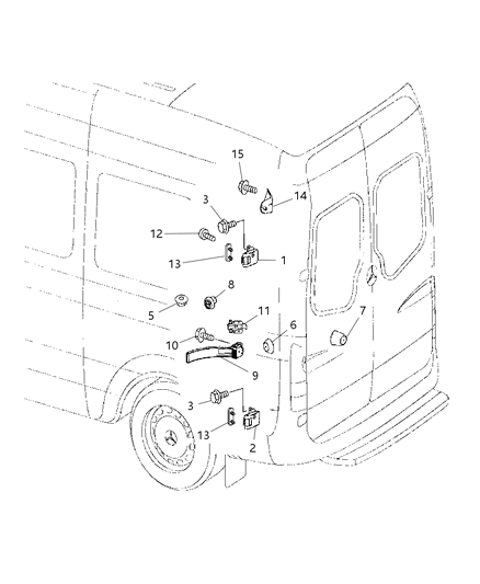 2007 Dodge Sprinter 2500 Hinges & Hardware Diagram