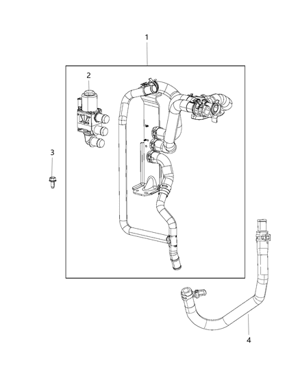 2017 Chrysler Pacifica Heater Plumbing Valve And Hose Diagram