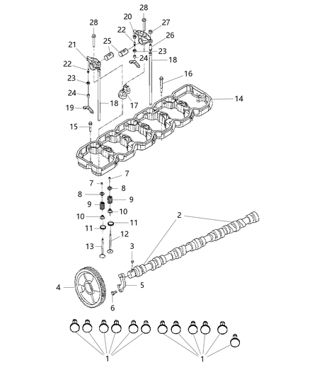 2008 Dodge Ram 3500 Pickup Camshaft & Valvetrain Diagram 3