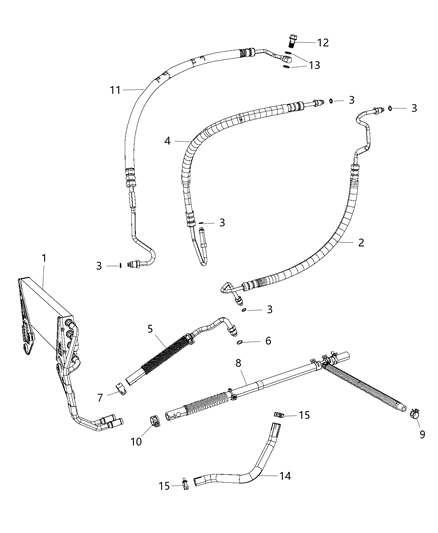 2013 Ram 3500 Hose-Power Steering Pressure Diagram for 5154907AB