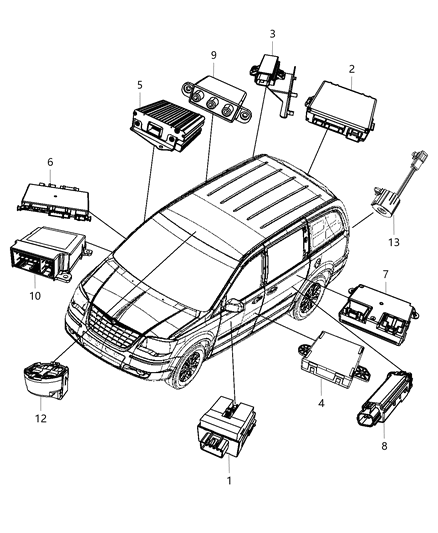 2015 Chrysler Town & Country Module-Tire Pressure Monitoring Diagram for 68222862AC