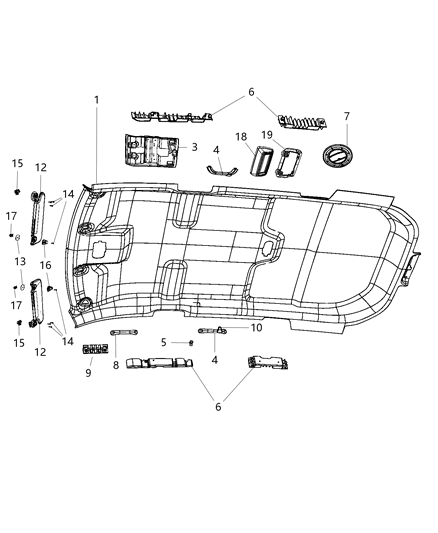 2017 Dodge Journey Visor Diagram for 1MT58HDAAA