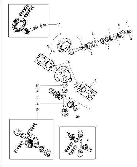 2002 Dodge Ram 2500 Quad & Club Cab Differential - Front Axle Diagram