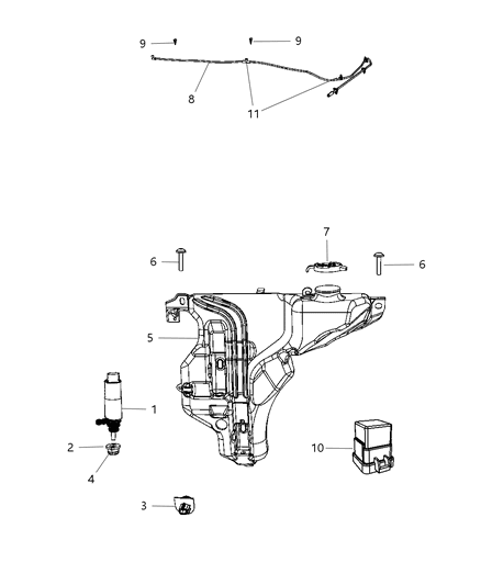 2009 Dodge Charger Washer System Front Diagram