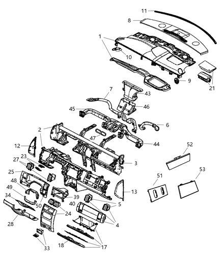 2007 Dodge Durango Handle-Parking Brake Diagram for ZR951DBAH