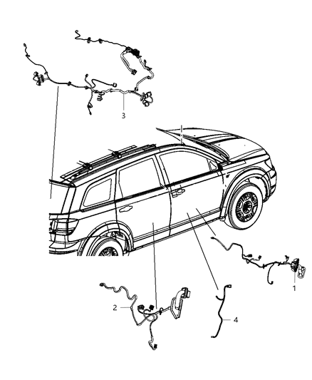 2012 Dodge Journey Wiring-Front Door Diagram for 68068601AC