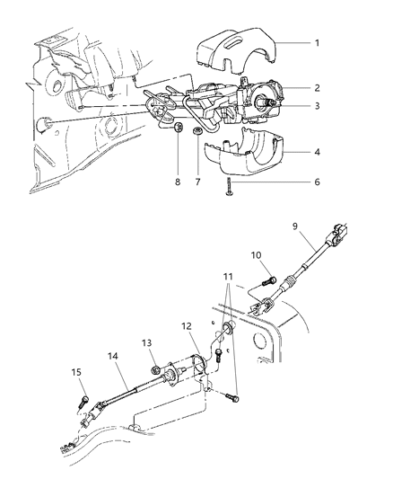 2001 Jeep Wrangler SHROUD-Steering Column Diagram for 5GN31LAZAA