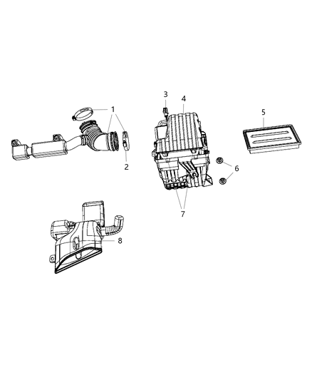 2010 Dodge Journey Clean Air Hose Diagram for 4891895AB