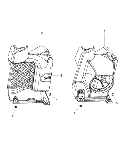 2011 Jeep Wrangler Panel-Quarter Inner Lower Diagram for 1PU13DX9AC