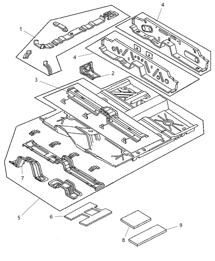 2003 Dodge Neon Bracket-Floor Console Diagram for 4783733AF
