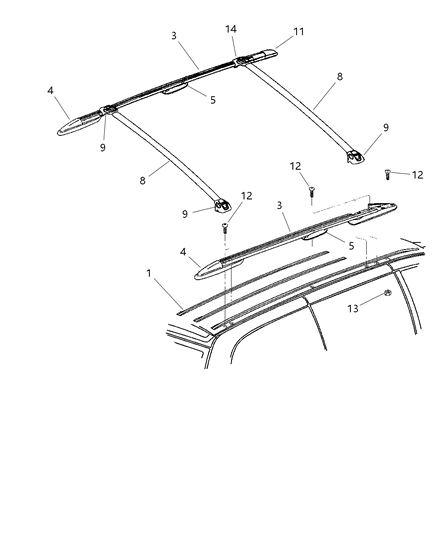 1998 Chrysler Town & Country Luggage Rack Diagram