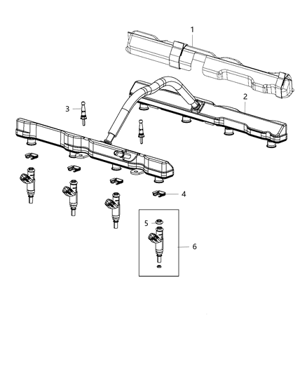 2012 Jeep Grand Cherokee ORING Kit-Fuel INJECTOR Diagram for 68111715AA