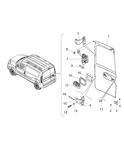 2017 Ram ProMaster City Washer-CONED Diagram for 6106097AA