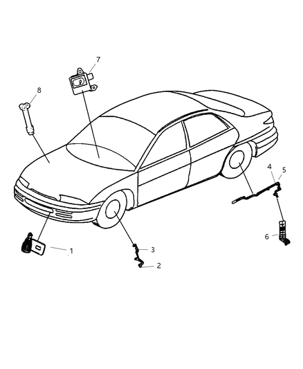 2002 Chrysler Sebring Sensors - Body Diagram