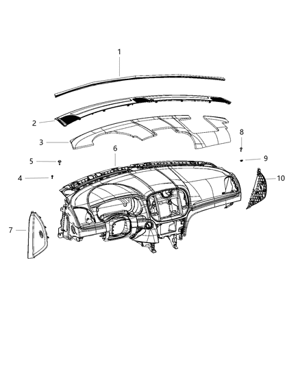 2020 Chrysler 300 Instrument Panel & Structure Diagram 1