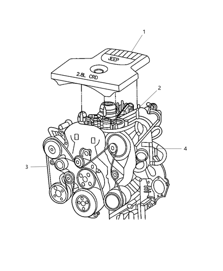 2006 Jeep Liberty Engine Assembly & Cover Diagram 1