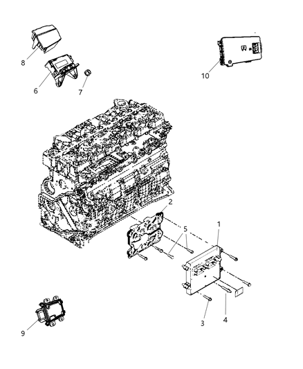 2011 Ram 3500 Pickup Modules, Engine Compartment Diagram