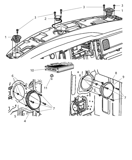 2008 Dodge Ram 2500 Speaker H Diagram for 56043328AA