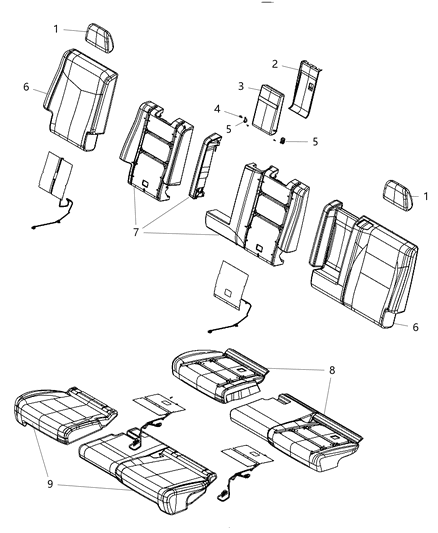 2017 Dodge Durango Rear Seat - Split Seat Diagram 3