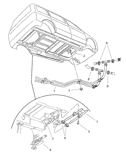 1997 Chrysler Town & Country Fuel Tank Regulator Coolant Hose Diagram