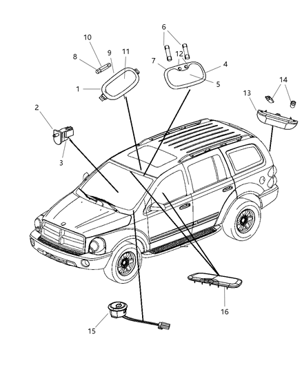 2009 Dodge Durango Lamp-Courtesy Diagram for 55361405AA