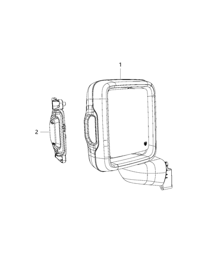 2018 Jeep Wrangler Lamps, Outside Rearview Mirror Diagram