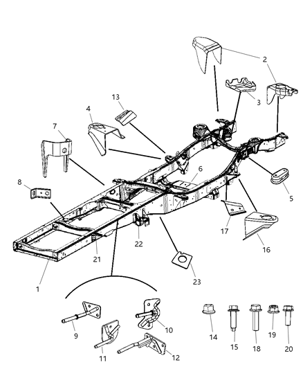 2012 Ram 3500 Frame-Chassis Diagram for 68087961AD