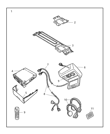 2006 Jeep Commander Rear Seat DVD Video System Diagram