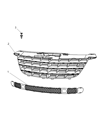 2008 Chrysler Sebring Grille-Radiator Diagram for 1CM541S9AC