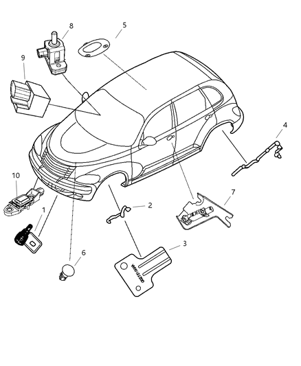 2007 Chrysler PT Cruiser Sensors - Body Diagram