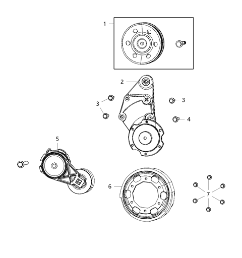 2020 Ram 3500 Pickup Pulley & Related Parts Diagram 2