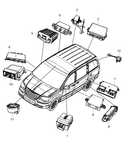 2011 Chrysler Town & Country Module-Door Diagram for 5026860AC