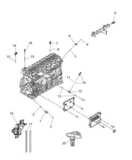 2008 Dodge Ram 2500 Sensor-Differential Pressure Diagram for 68043725AA