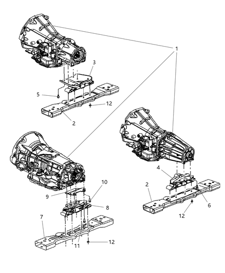 2007 Jeep Liberty Support-Transmission Support Diagram for 52129170AF