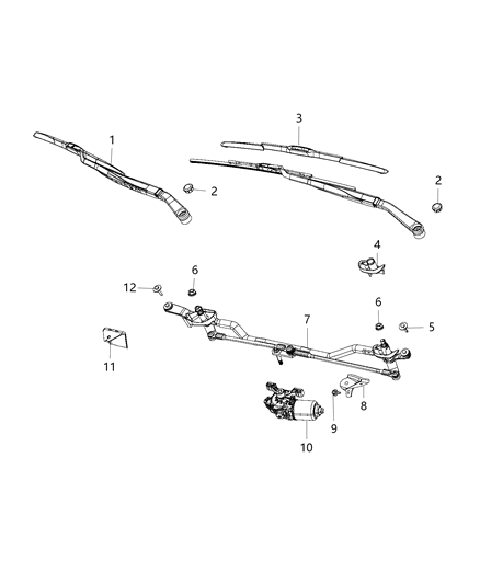 2016 Chrysler 300 Wiper System Front Diagram