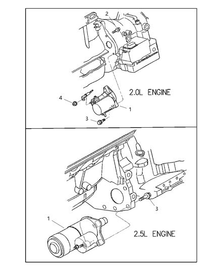 2000 Chrysler Sebring Convertible Starter - Engine Starter Motor Diagram