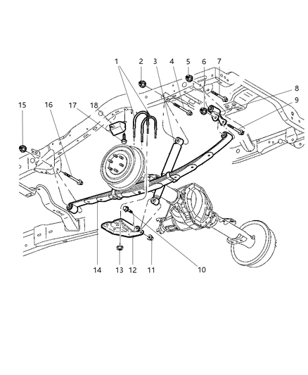 1999 Dodge Durango Shock Absorber Suspension Rear Diagram for 52039292